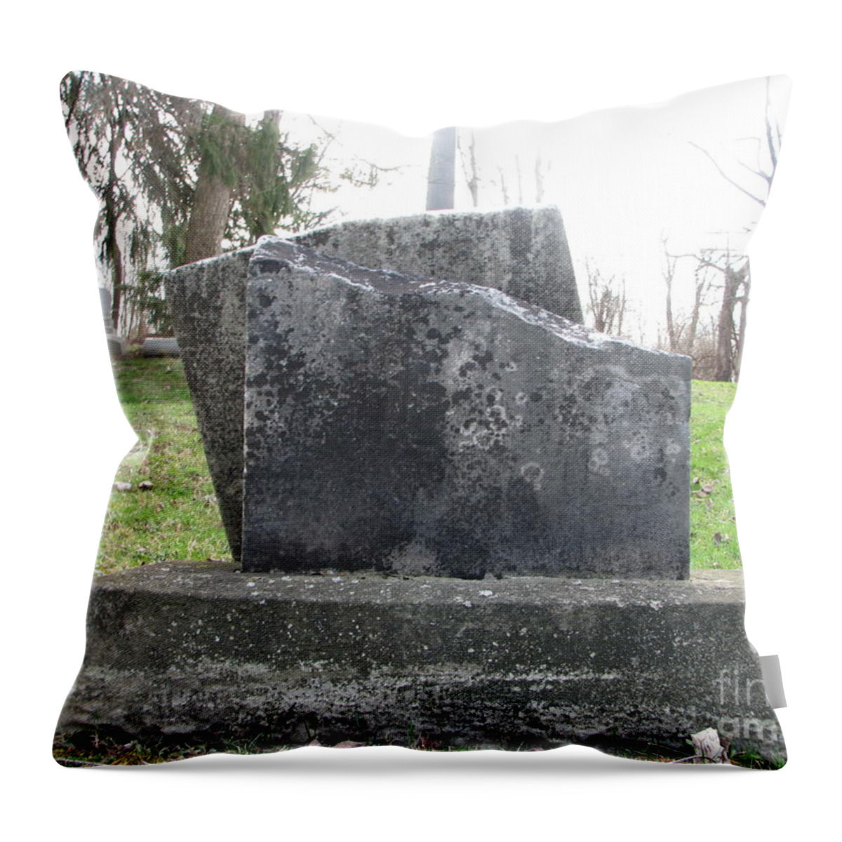 Tombstone Throw Pillow featuring the photograph Broken by Michael Krek
