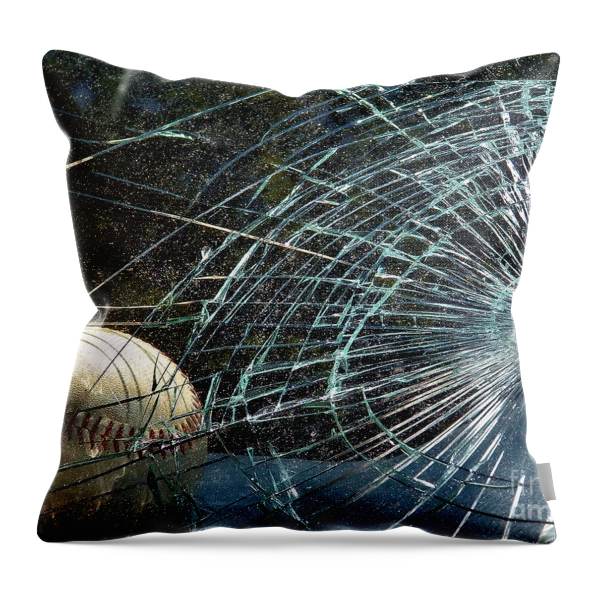 Window Throw Pillow featuring the photograph Broken Window by Robyn King