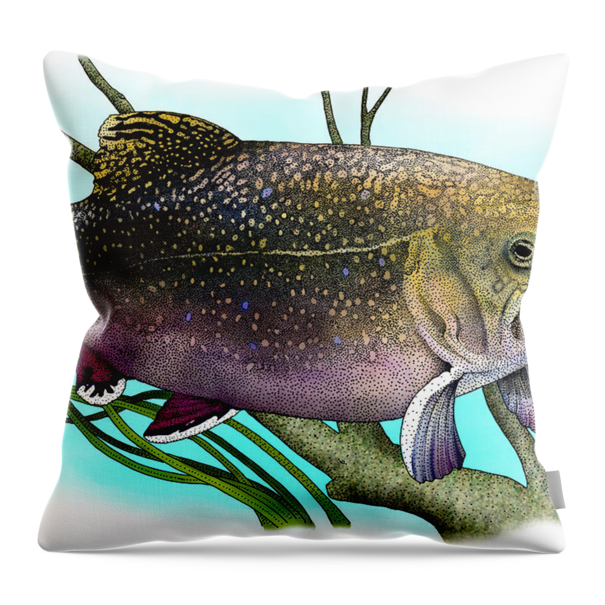 Illustration Throw Pillow featuring the photograph Brook Trout by Roger Hall