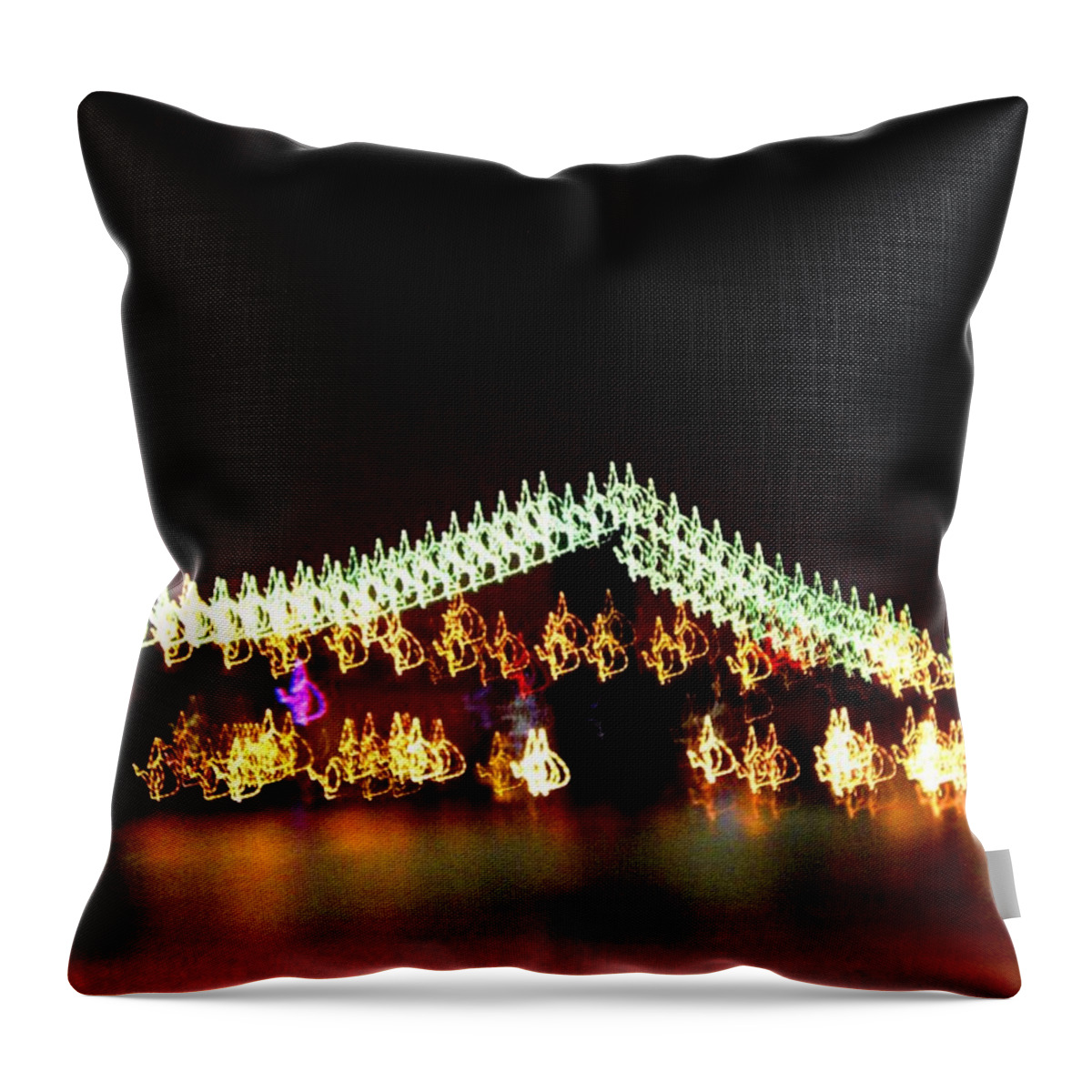 Brooklyn Bridge Throw Pillow featuring the photograph Brooklyn Bridge at Night by Cleaster Cotton