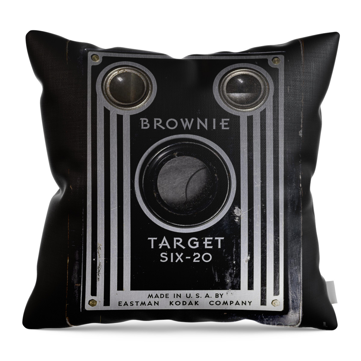 Brownie Camera Throw Pillow featuring the photograph Brownie Target Six 20 by Art Whitton