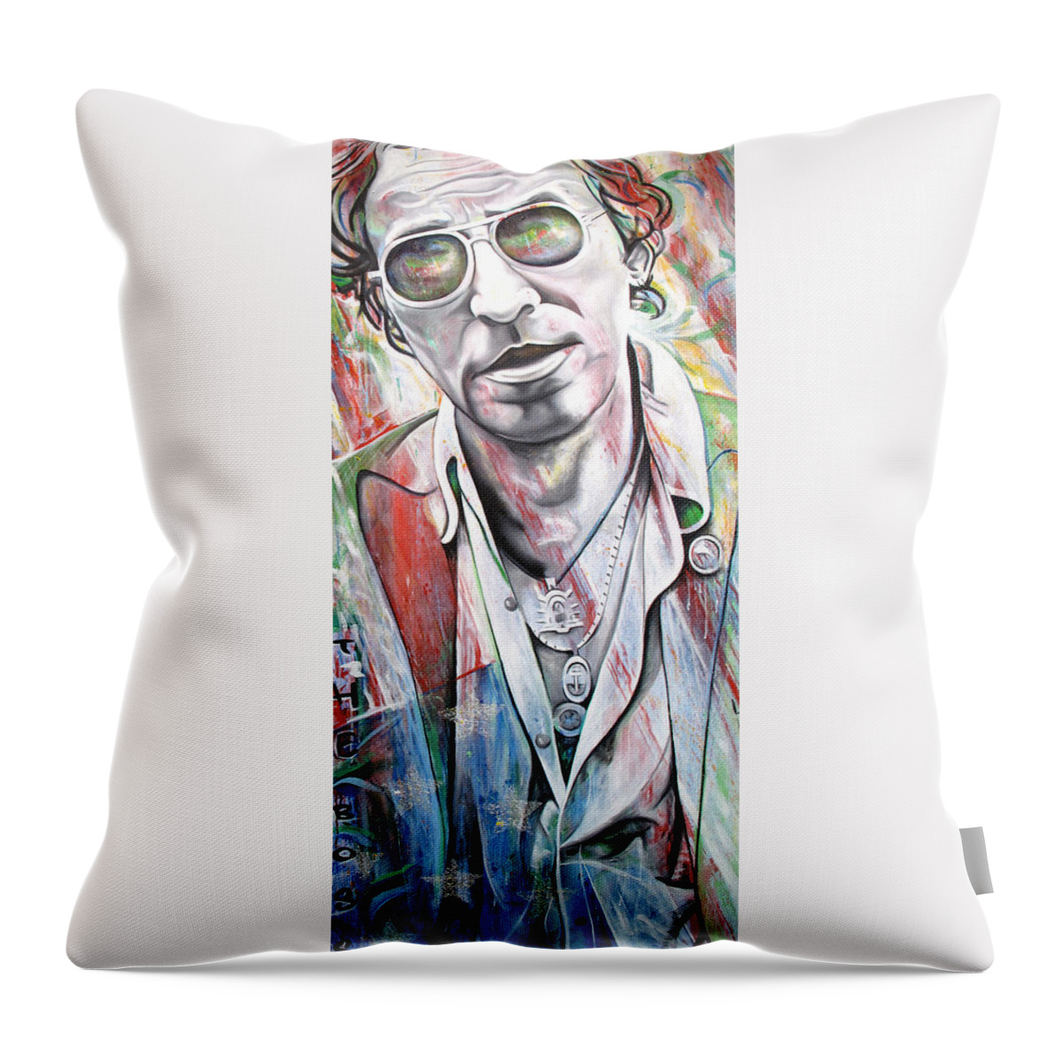 Bruce Springsteen Throw Pillow featuring the painting Bruce Springsteen by Joshua Morton