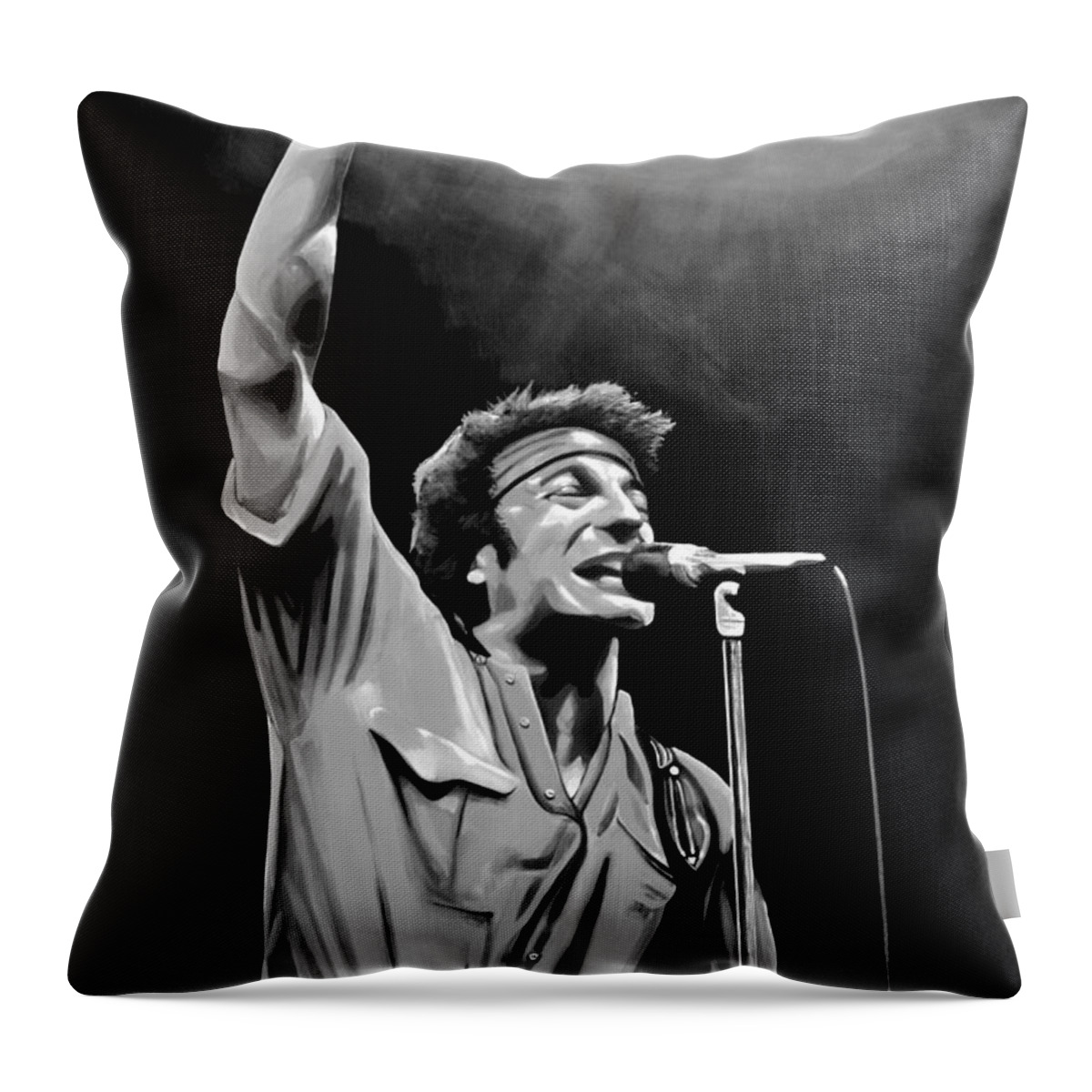Bruce Springsteen Throw Pillow featuring the mixed media Bruce Springsteen by Meijering Manupix