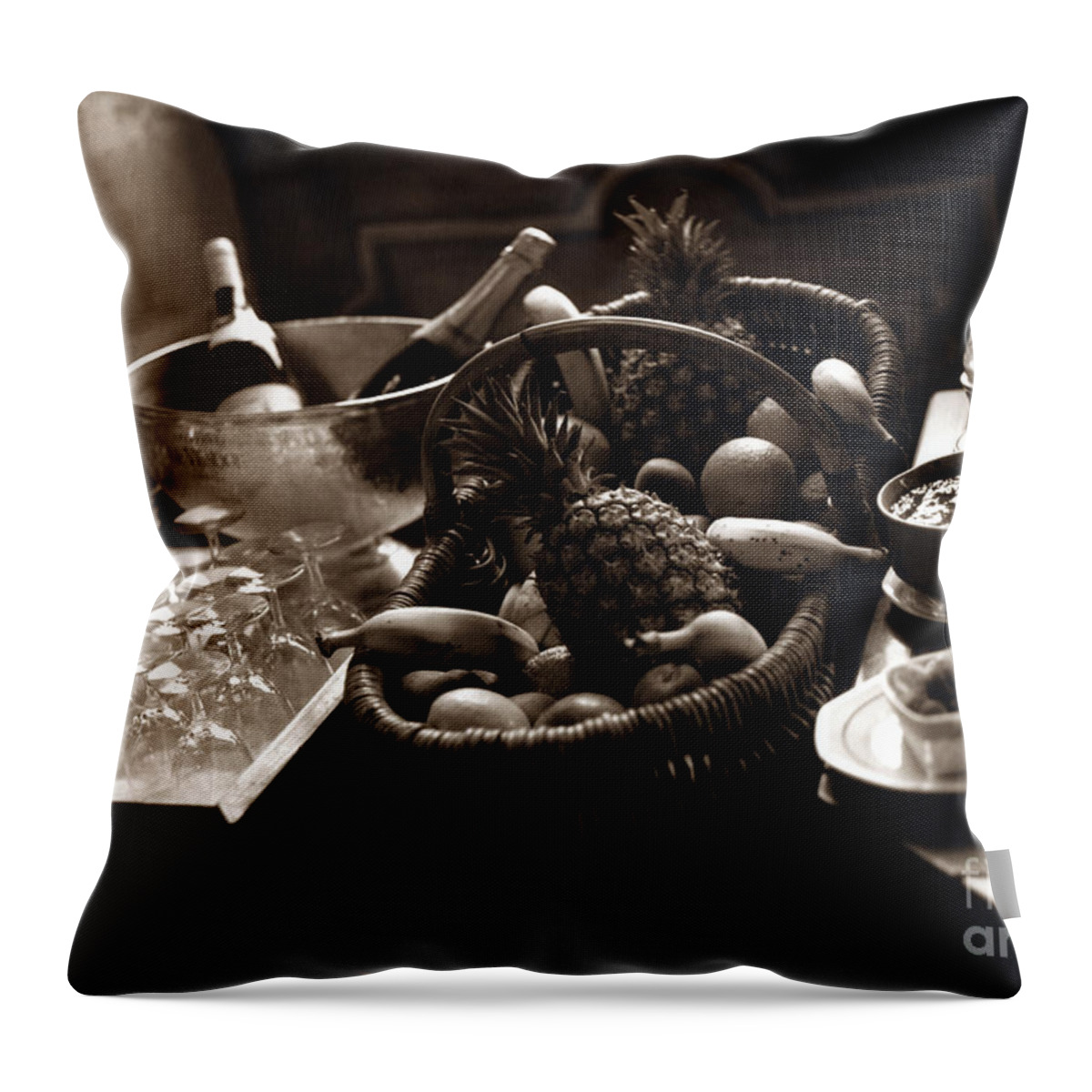 Champagne Throw Pillow featuring the photograph Brunch in the Loire Valley by Madeline Ellis