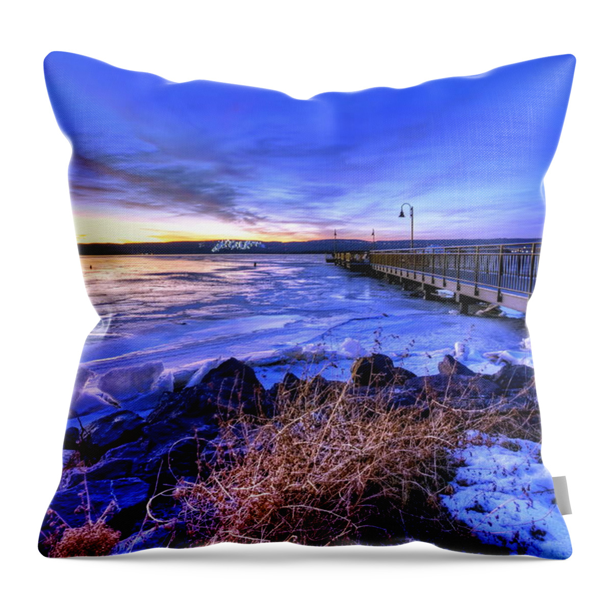 Duluth Throw Pillow featuring the photograph Brushing Blue Evening by Bryan Benson