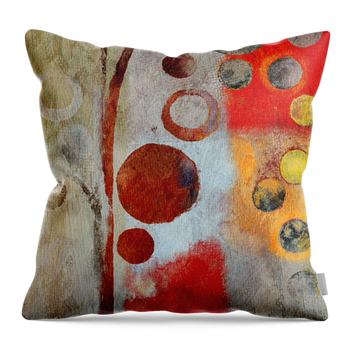 Ubble Tree Tree Throw Pillow featuring the painting Bubble Tree - Ls55 by Variance Collections