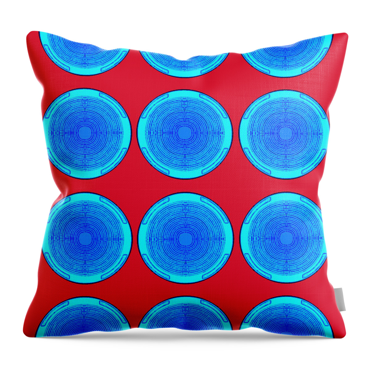 Circles Throw Pillow featuring the painting Bubbles Minty Blue Poster by Robert R Splashy Art Abstract Paintings