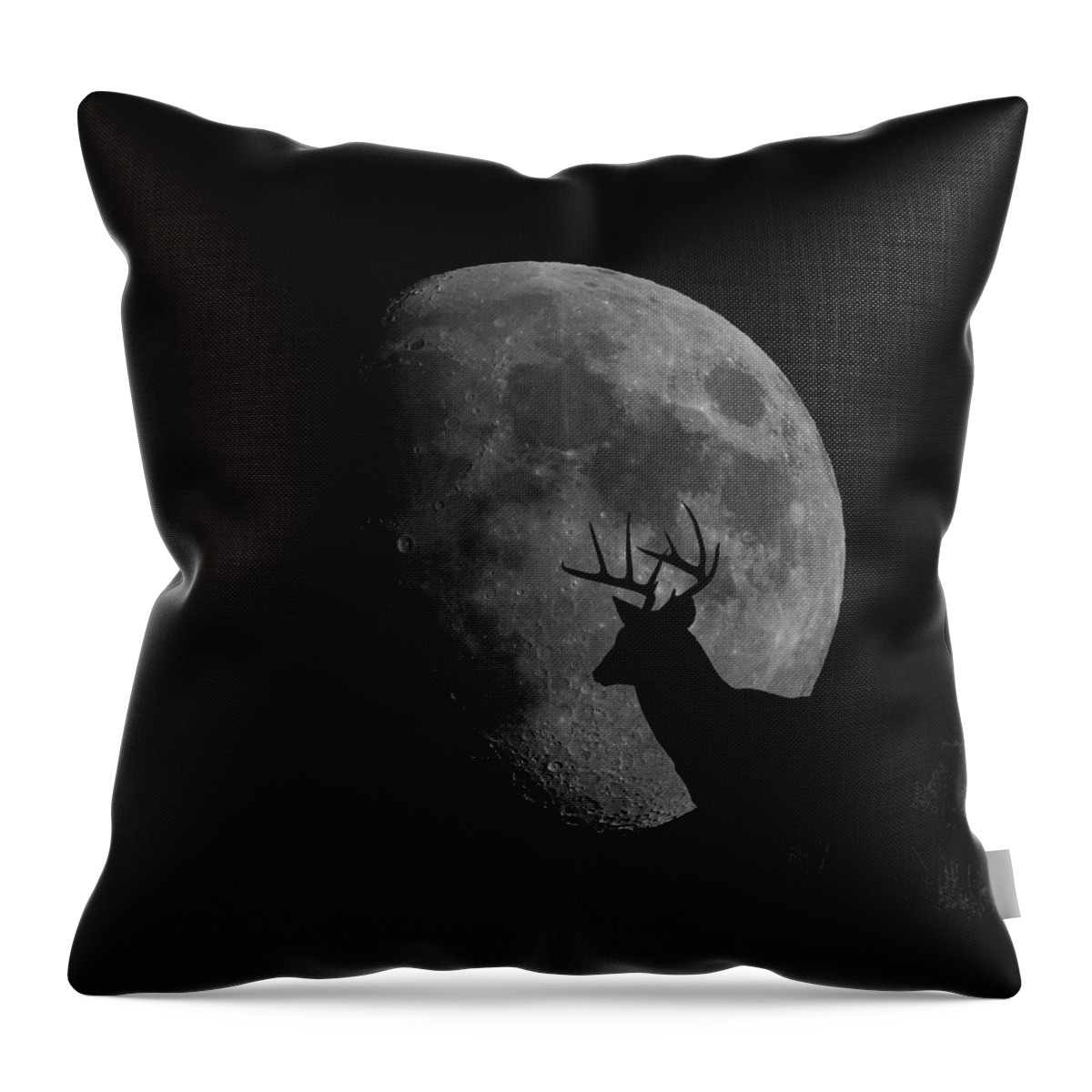 Deer Throw Pillow featuring the photograph Buck Mooned 2 by Ernest Echols