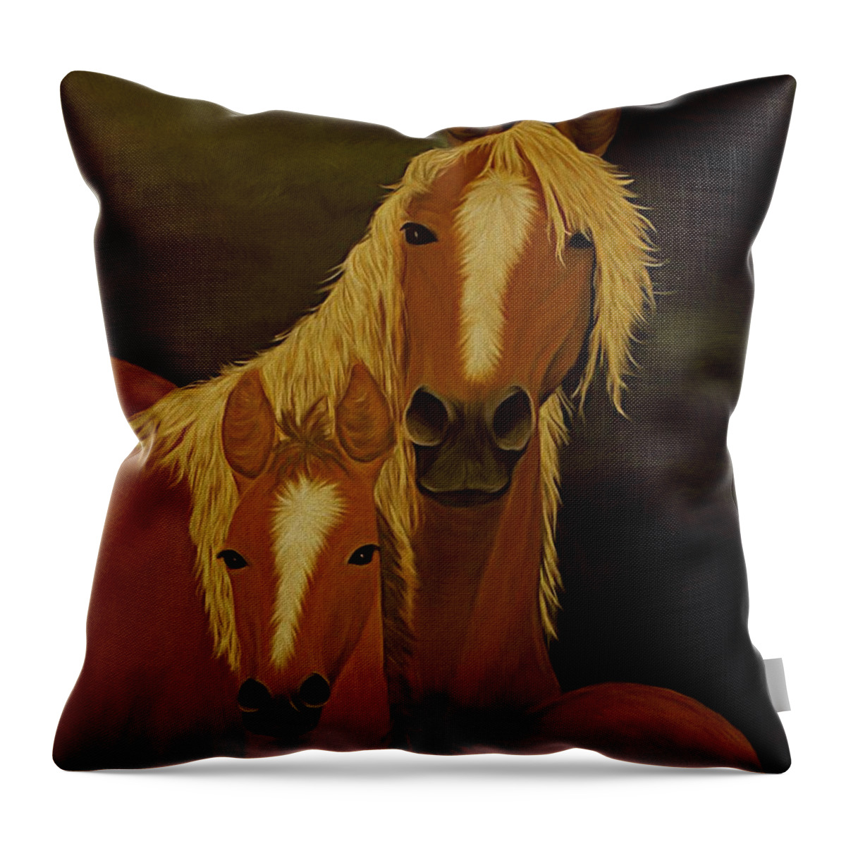 Buckskins Throw Pillow featuring the painting Buckskins by Barbara St Jean