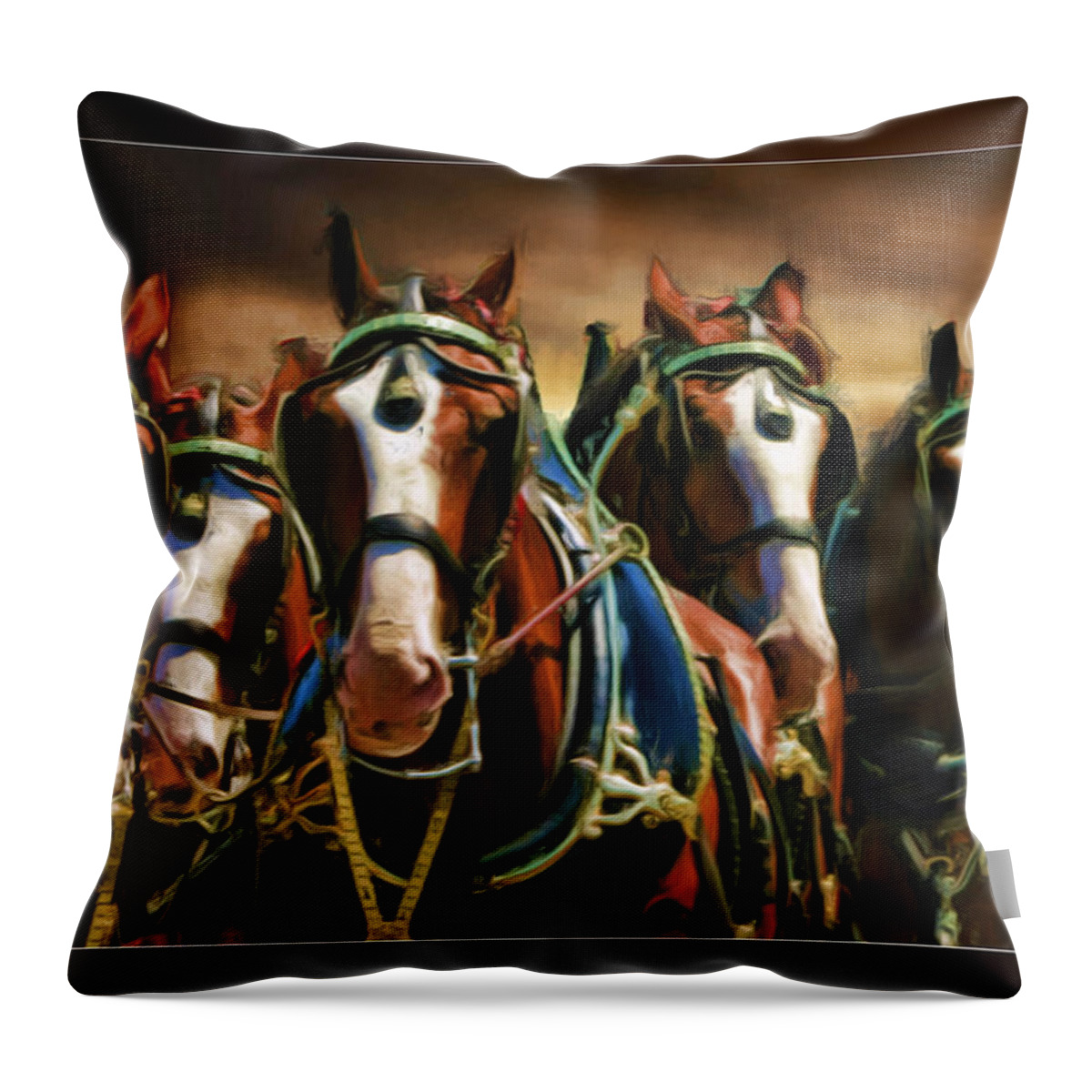 Horse Throw Pillow featuring the photograph Bud Boys by Blake Richards