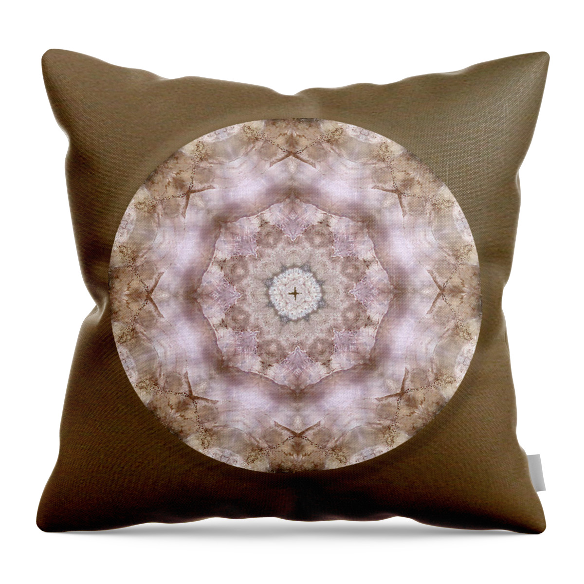 Auralite 23 Crystal Throw Pillow featuring the mixed media Buddha Blessing by Alicia Kent