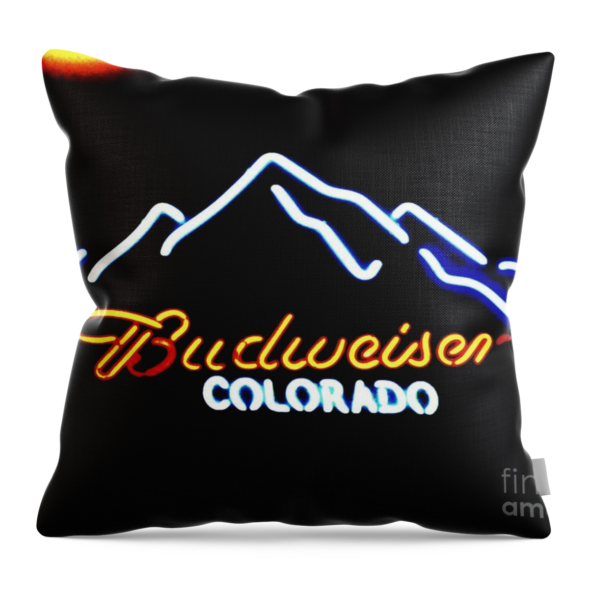  Throw Pillow featuring the photograph Budweiser in Colorado by Kelly Awad