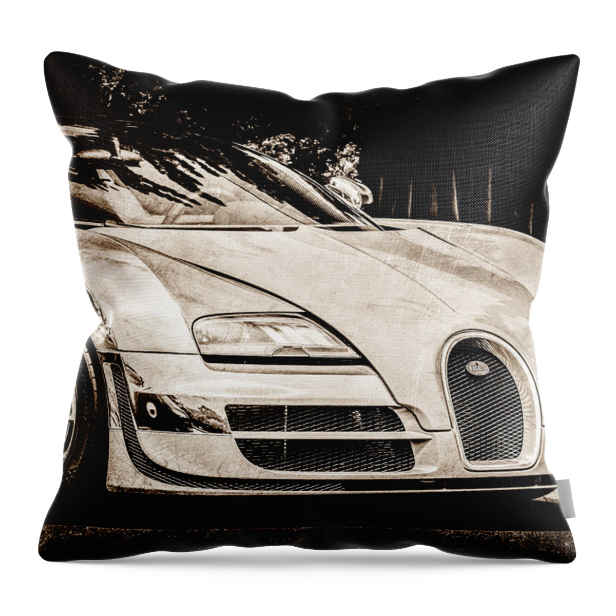Bugatti Legend - Veyron Special Edition Throw Pillow featuring the photograph Bugatti Legend - Veyron Special Edition -0844s by Jill Reger