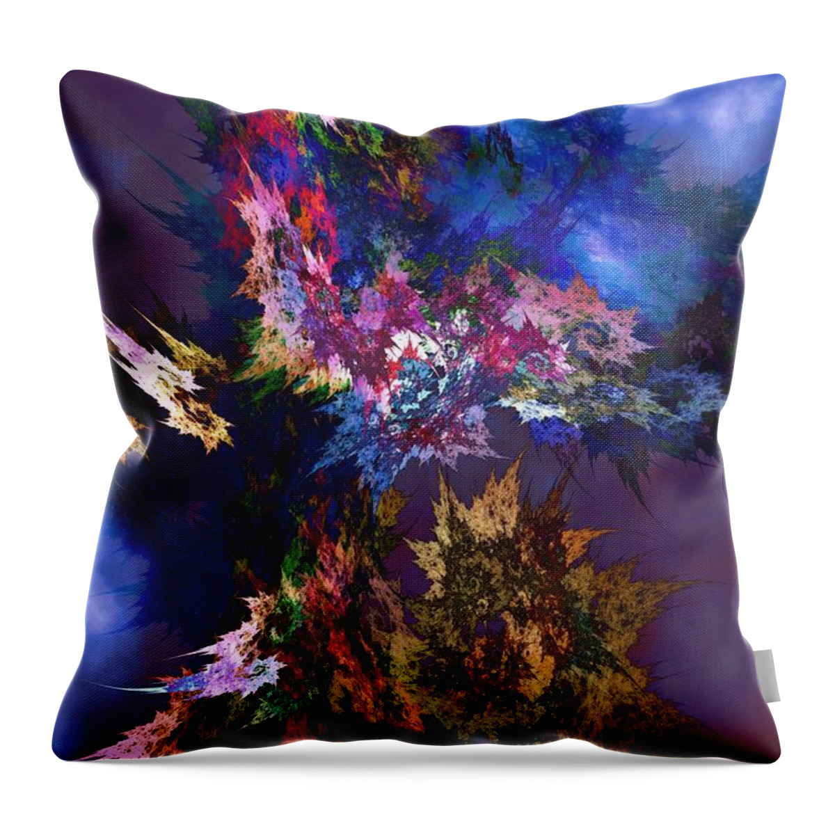 Blue Throw Pillow featuring the digital art Building New Landscapes by Elizabeth McTaggart