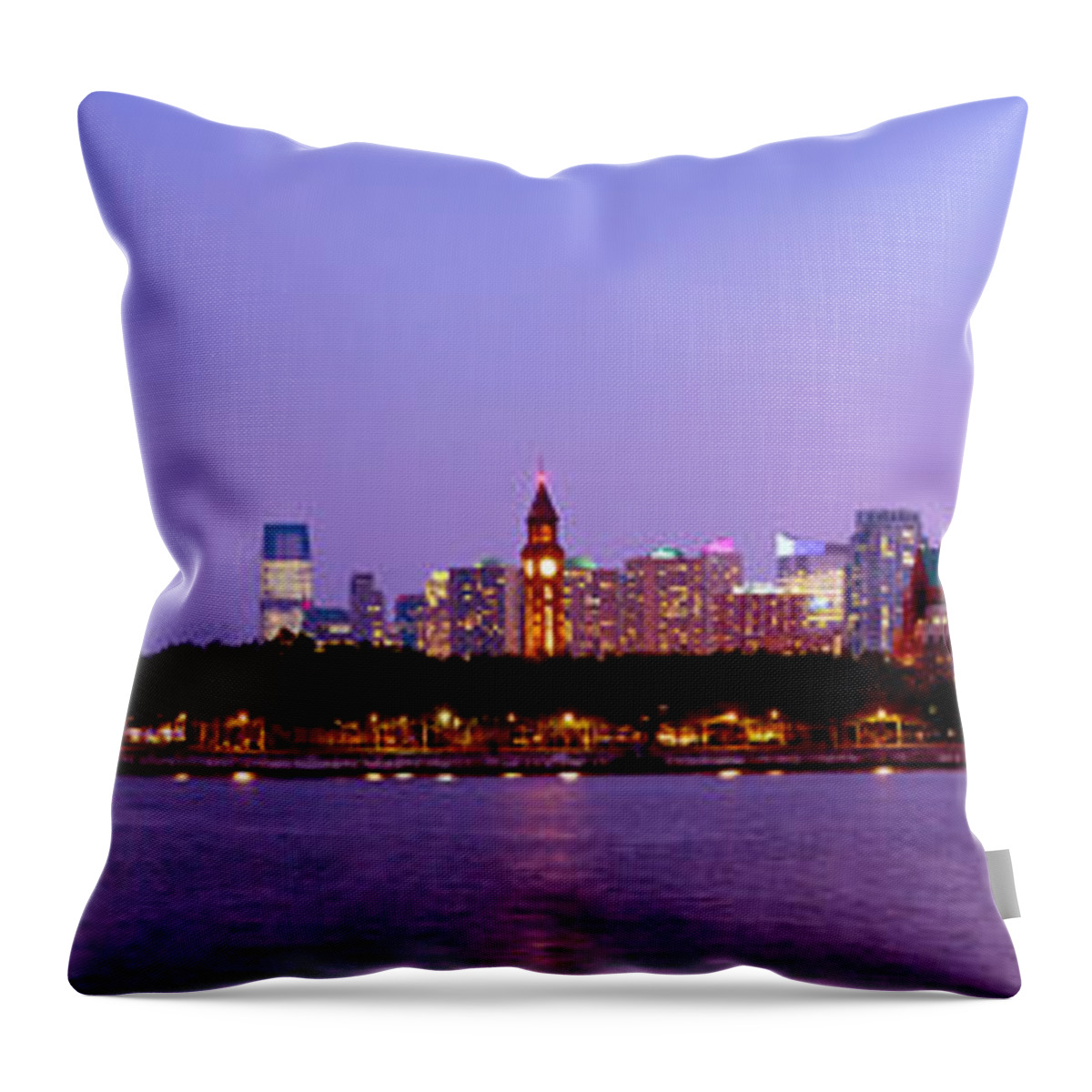Photography Throw Pillow featuring the photograph Buildings At The Waterfront, Hoboken by Panoramic Images