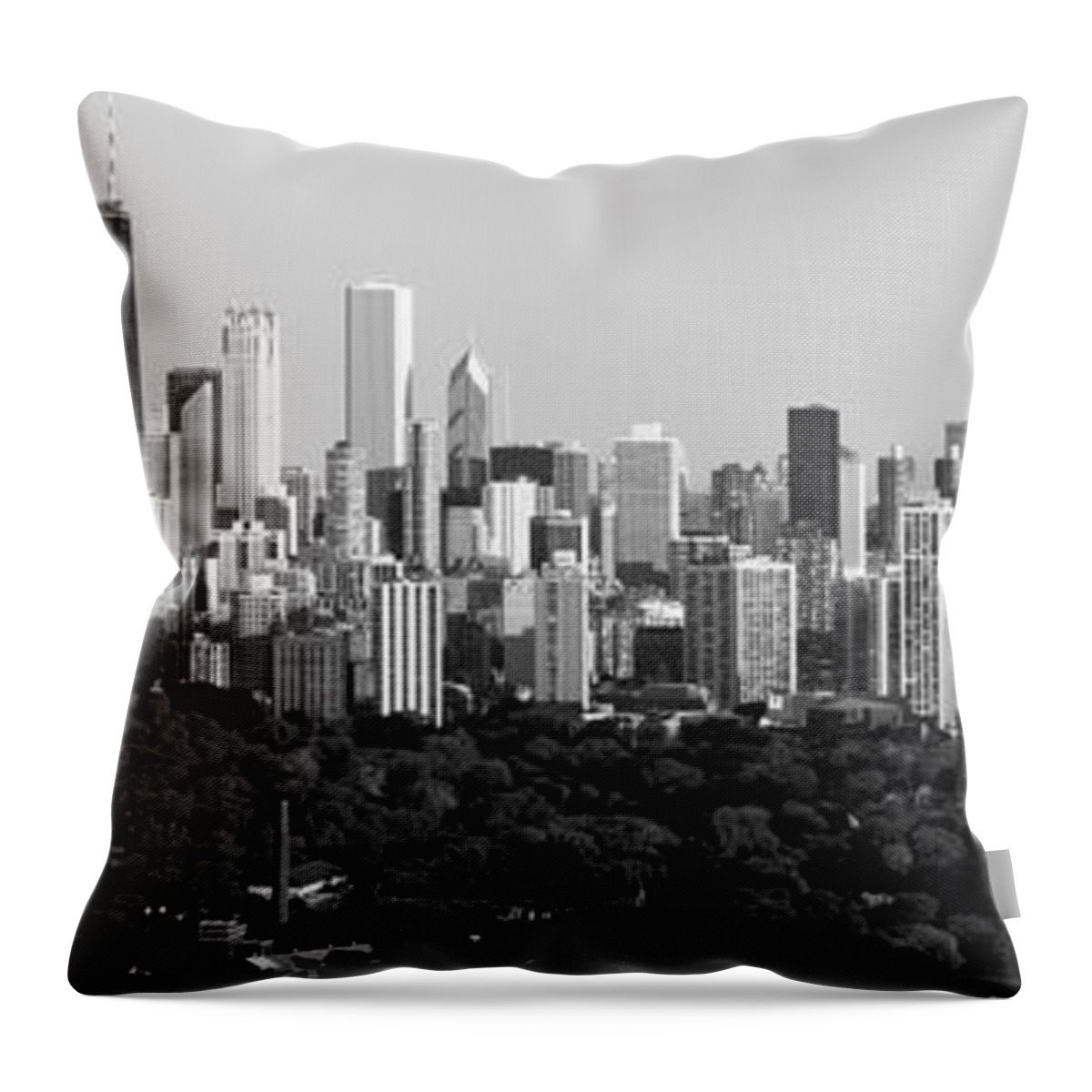 Photography Throw Pillow featuring the photograph Buildings In A City, View Of Hancock by Panoramic Images