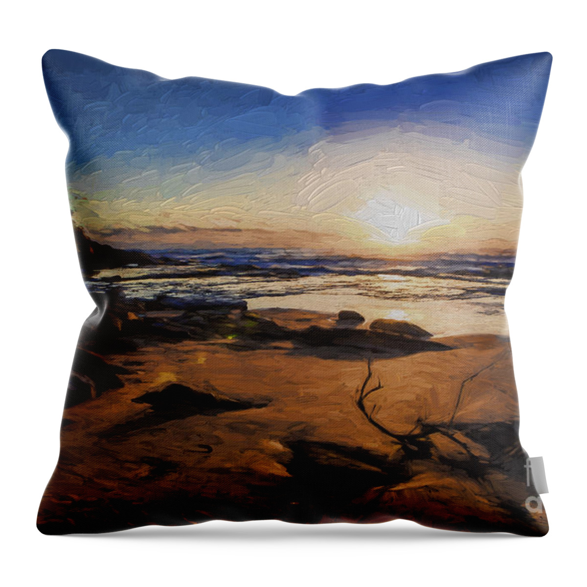 Bungan Beach Throw Pillow featuring the photograph Bungan Beach sunrise by Sheila Smart Fine Art Photography