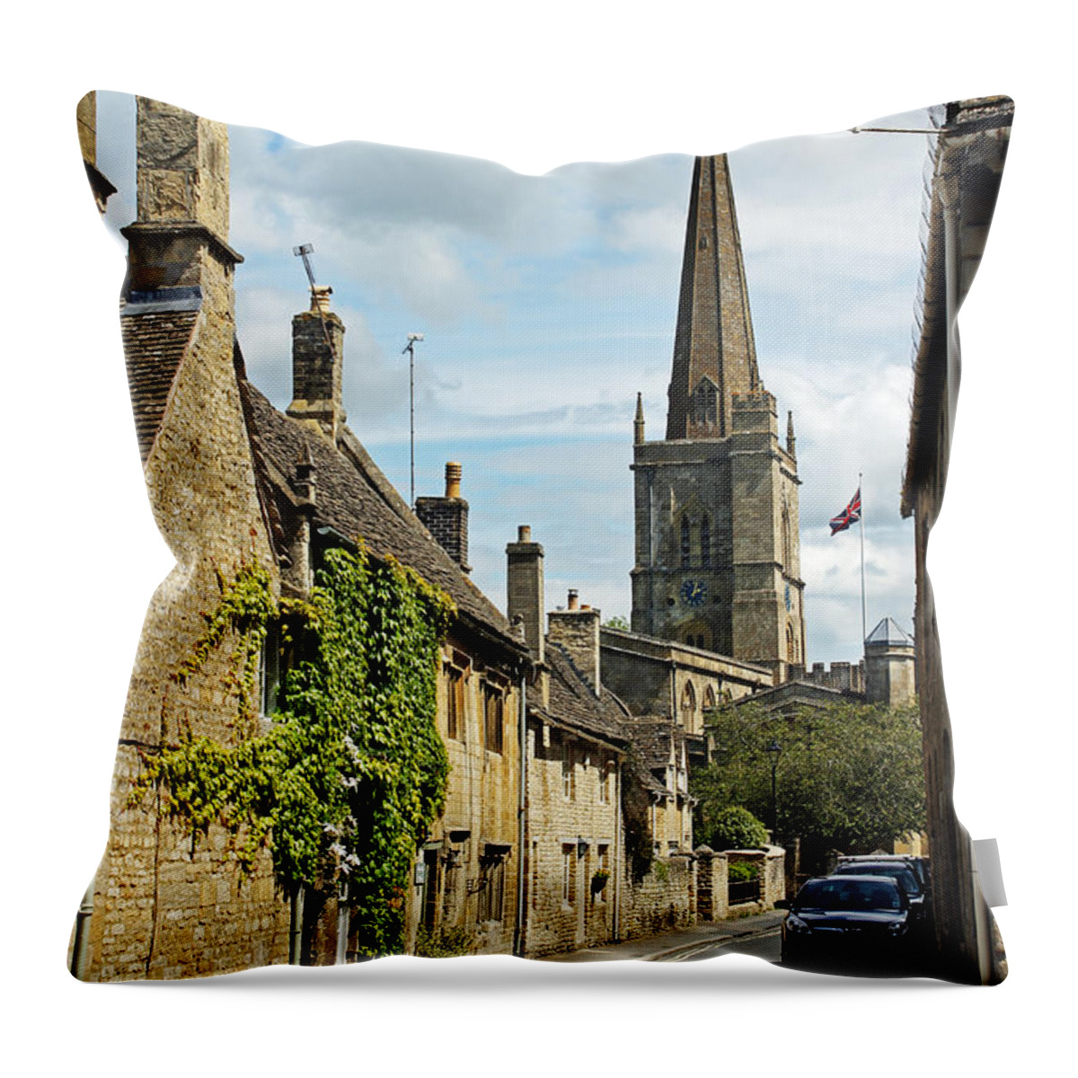 Burford Throw Pillow featuring the photograph Burford Village Street by Tony Murtagh