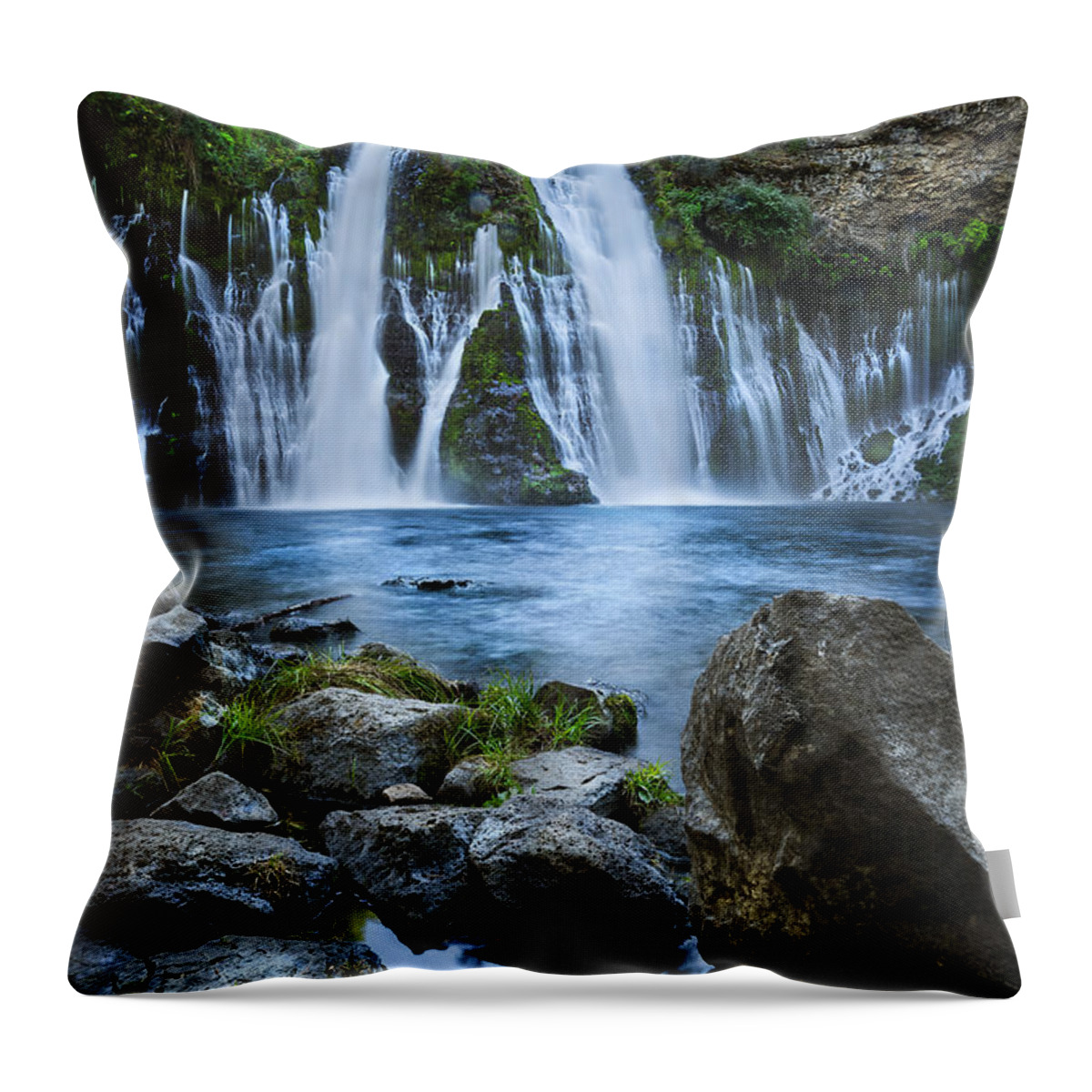 Burney Throw Pillow featuring the photograph Burney Falls California by Dianne Phelps