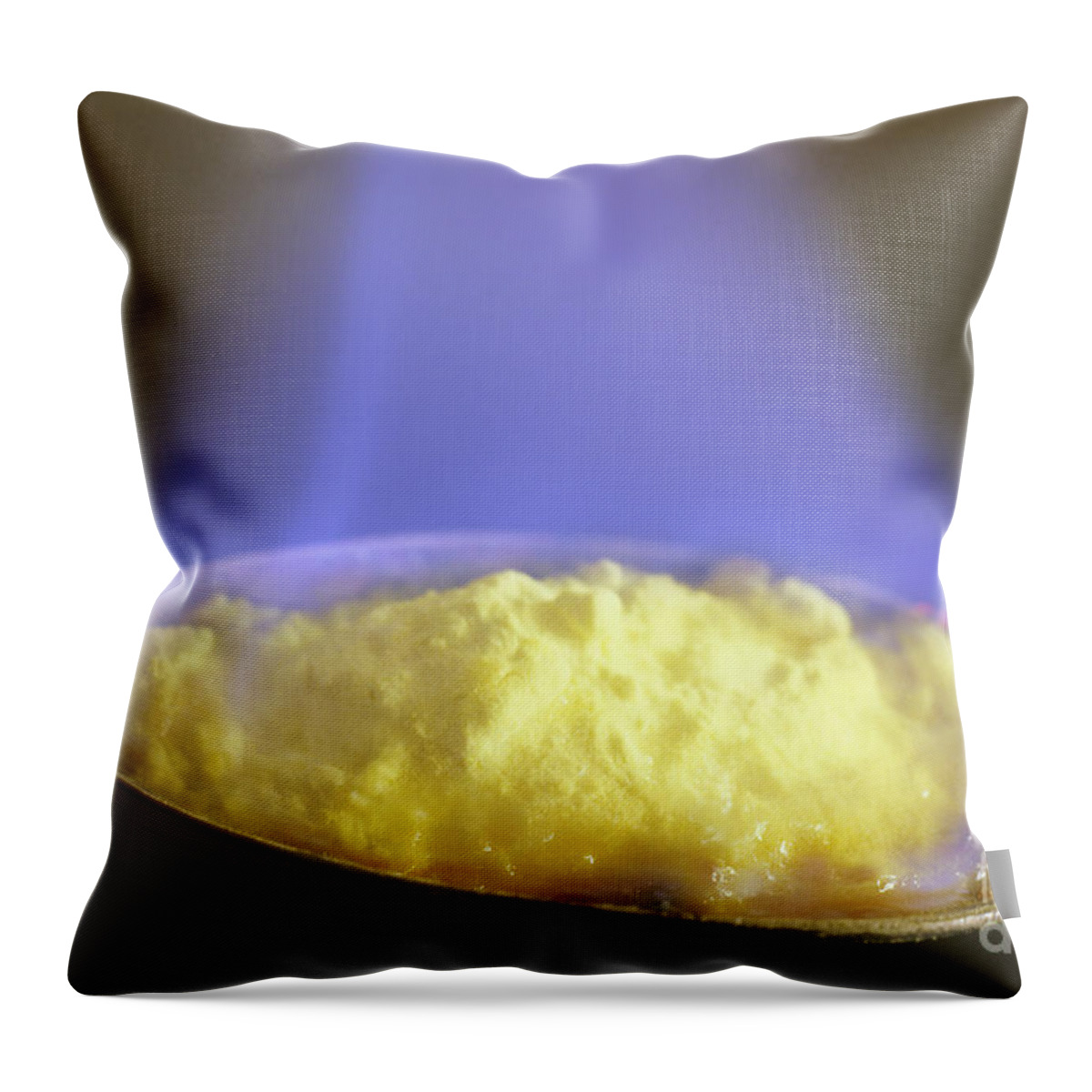 Burning Throw Pillow featuring the photograph Burning Sulfur by ER Degginger