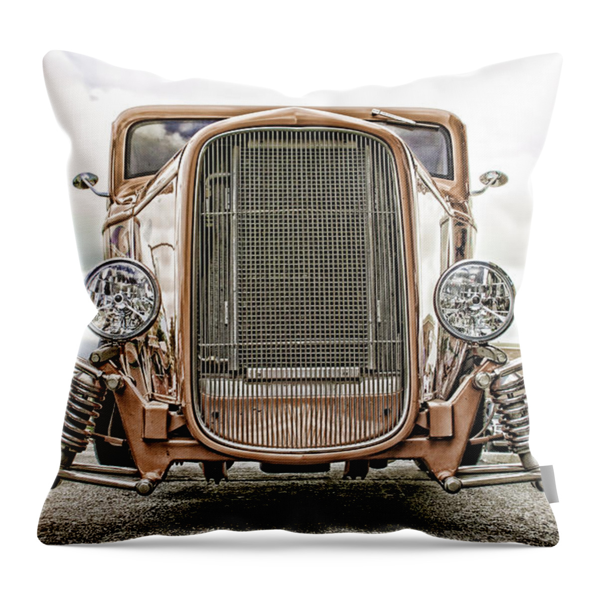 Classic Throw Pillow featuring the photograph Burnt Orange Hot Rod by Jerry Nettik