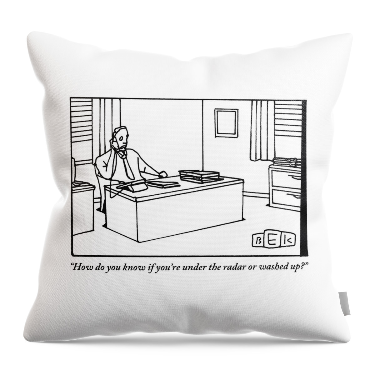 Businessman Talking On The Telephone At His Desk Throw Pillow