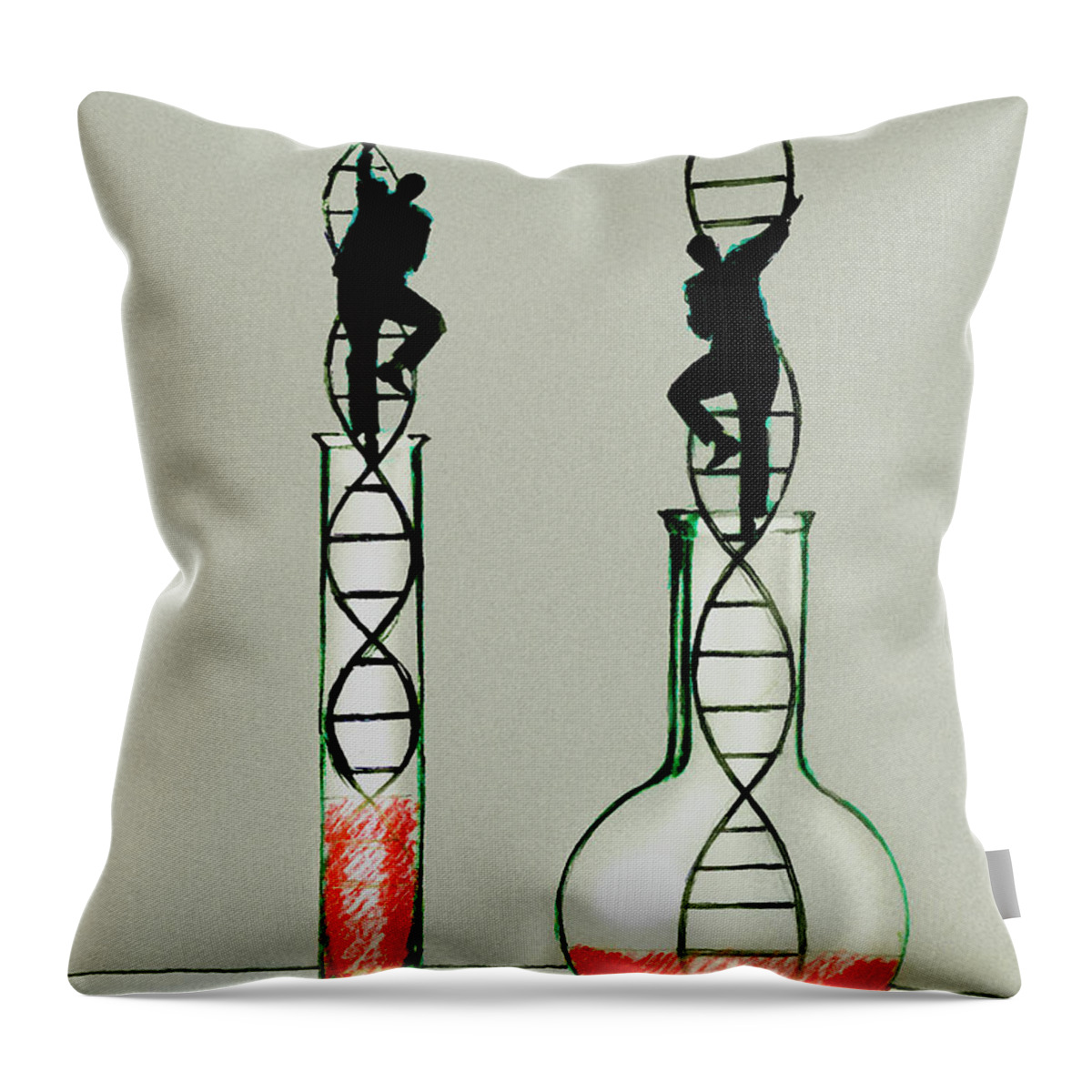 Adult Throw Pillow featuring the photograph Businessmen Climbing Double Helix by Ikon Ikon Images