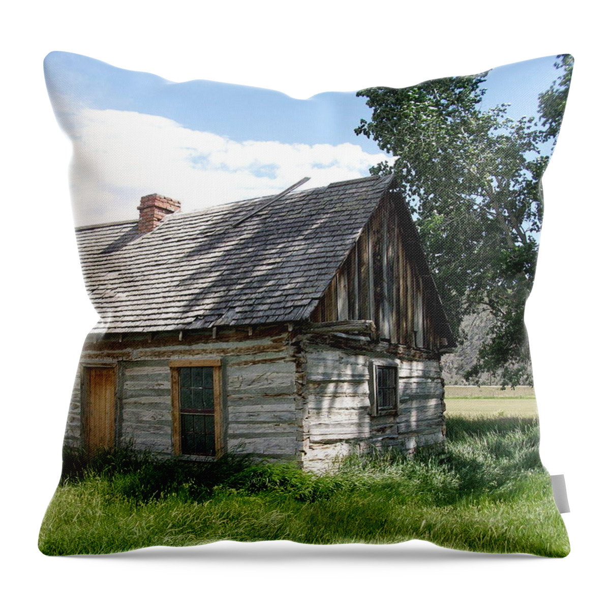 Butch Cassidy Childhood Home Throw Pillow featuring the photograph Butch Cassidy Childhood Home by Donna Jackson