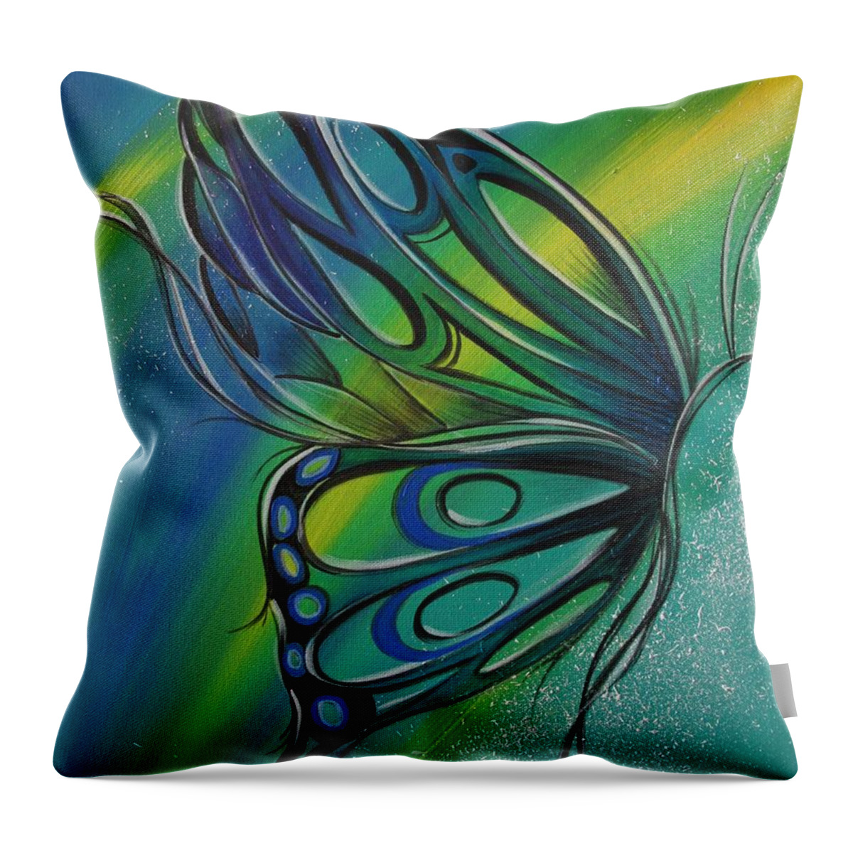 Reina Throw Pillow featuring the painting Butterfly 1 by Reina Cottier