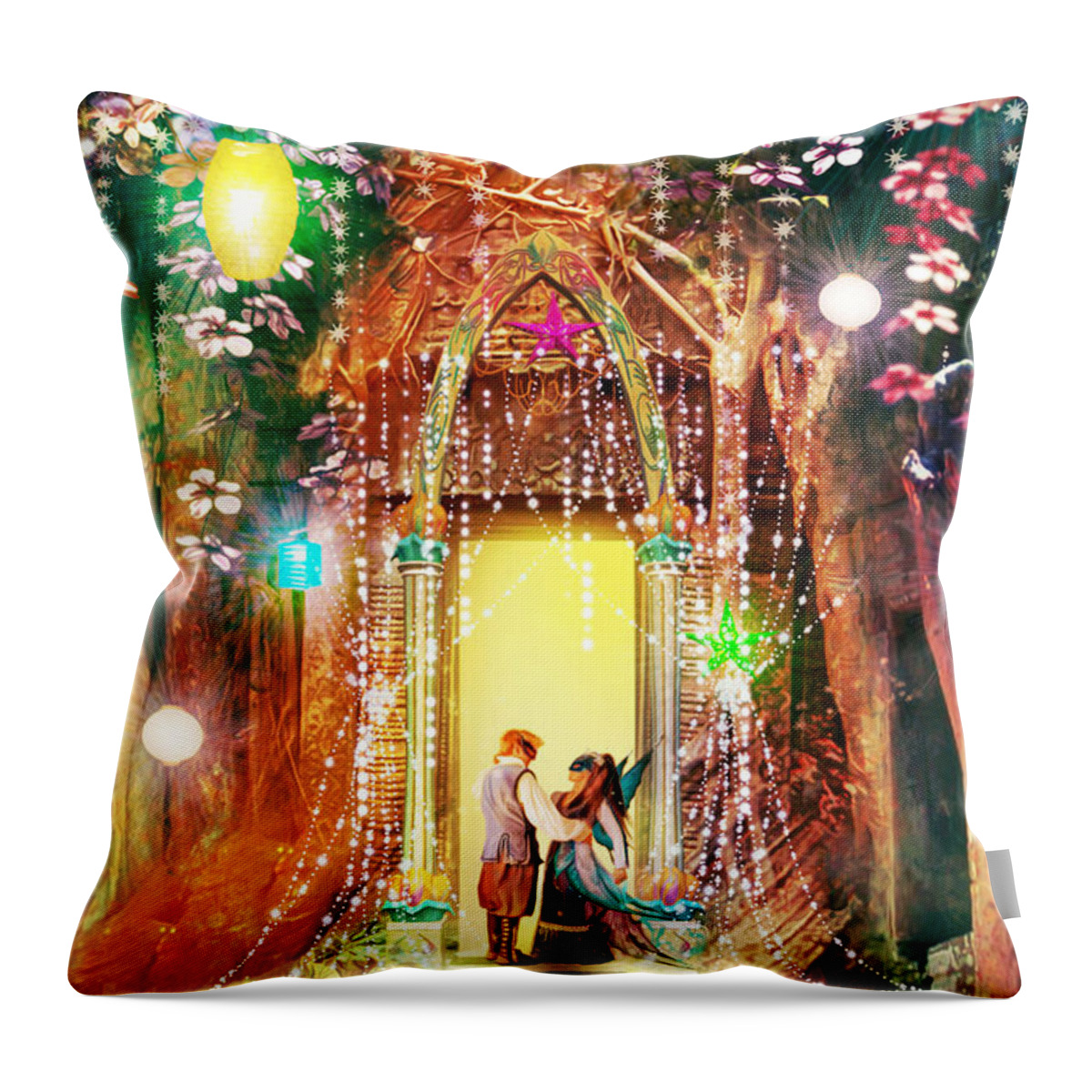 Aimee Stewart Throw Pillow featuring the digital art Butterfly Ball Lovers by MGL Meiklejohn Graphics Licensing
