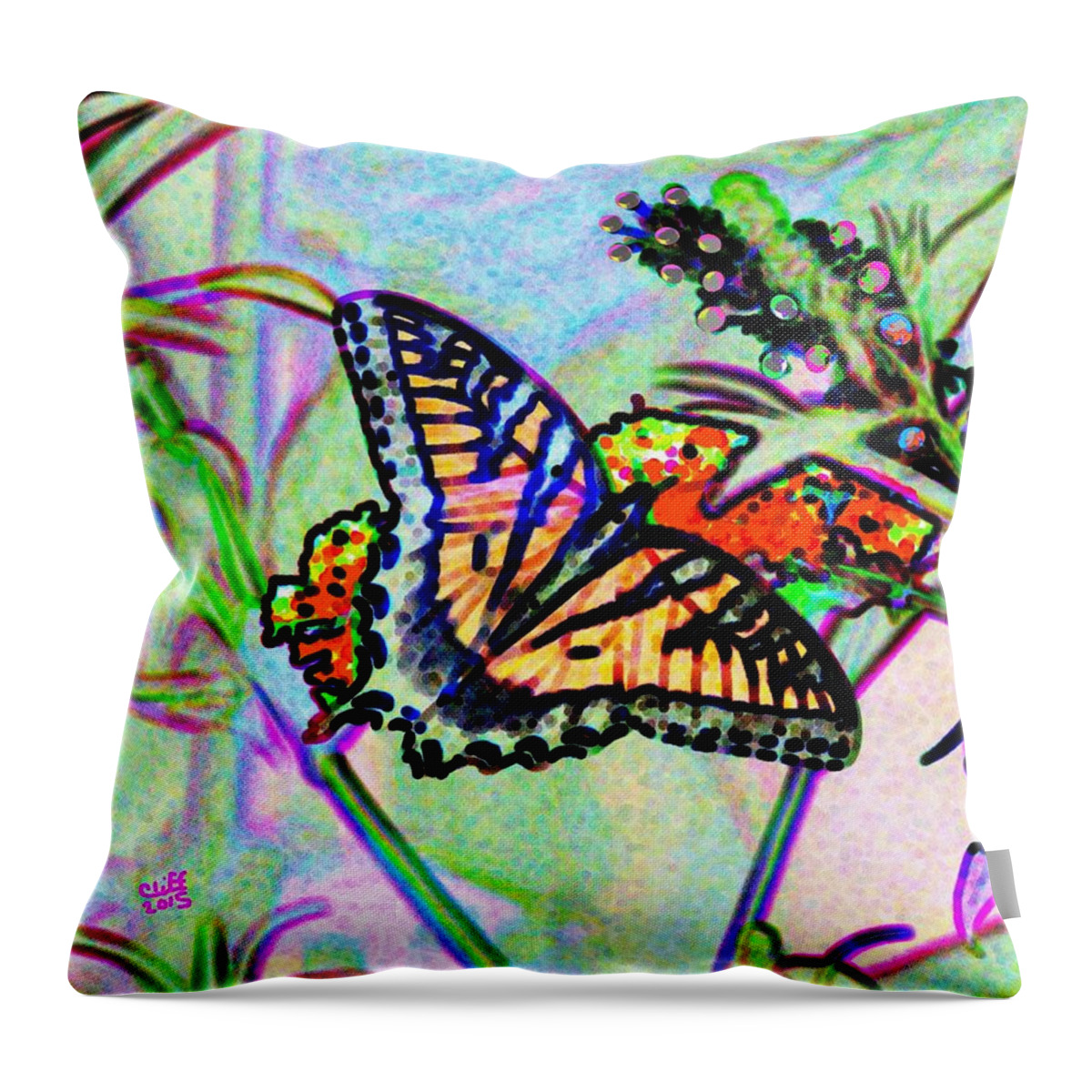 Butterfly Throw Pillow featuring the painting Butterfly by Cliff Wilson