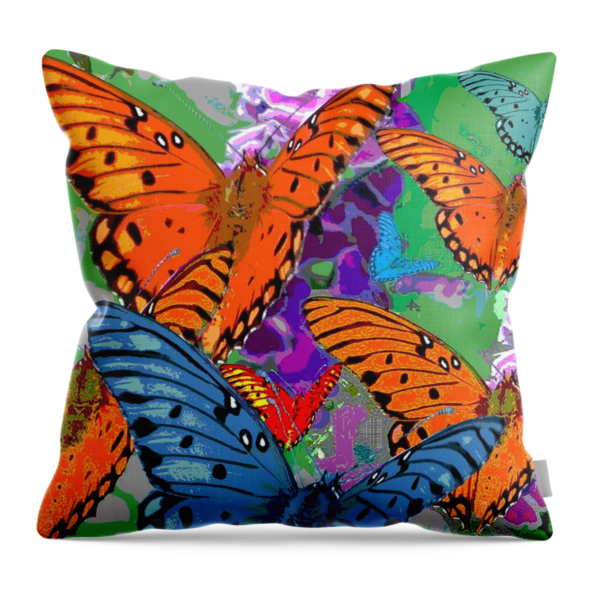 Butterfly Throw Pillow featuring the digital art Butterfly joy by Mary Armstrong