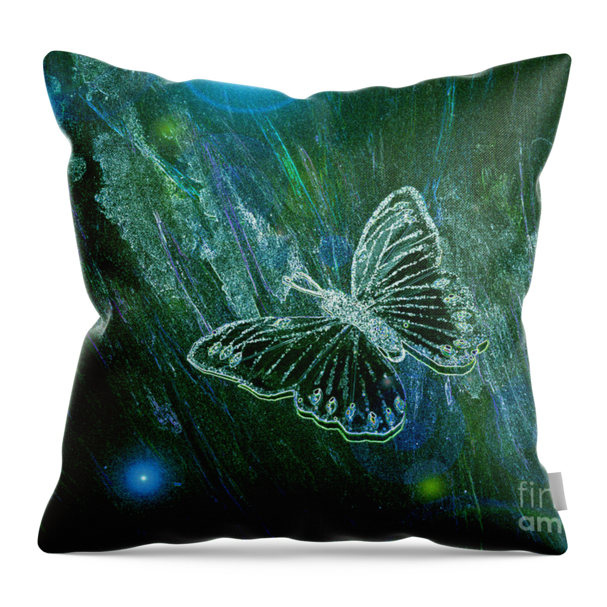 First Star Art Throw Pillow featuring the painting Butterfly Magic by jrr by First Star Art