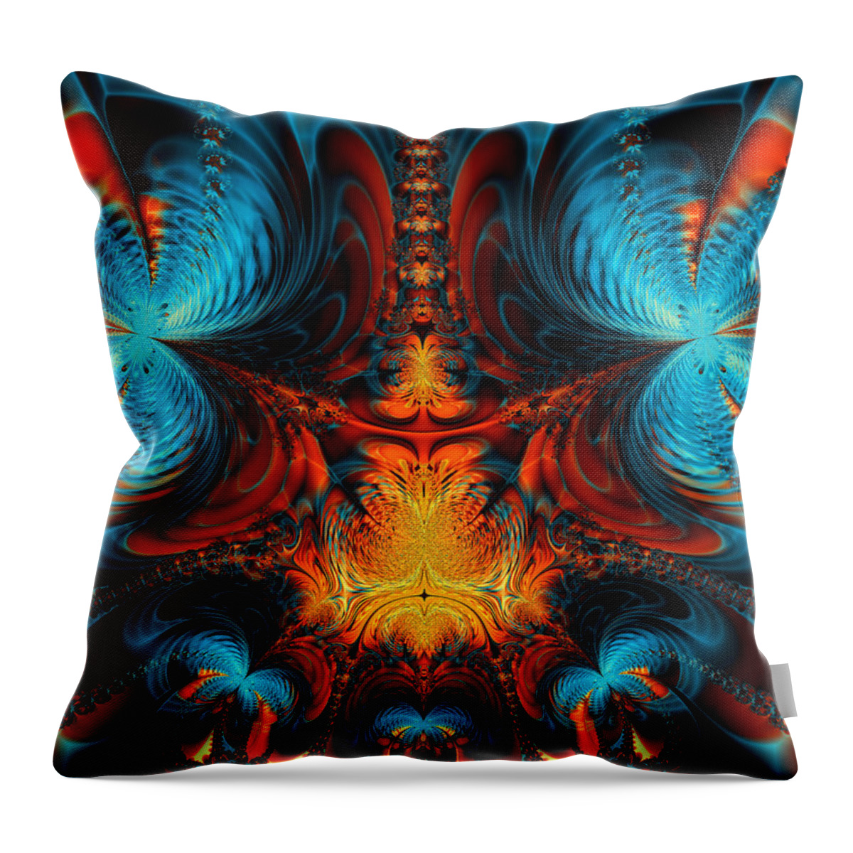 Abstract Throw Pillow featuring the digital art Butterfly Plasma by Ian Mitchell