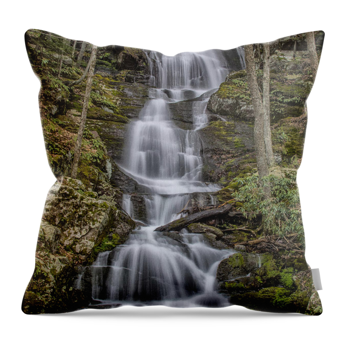 Waterfall Throw Pillow featuring the photograph Buttermilk Falls by Erika Fawcett
