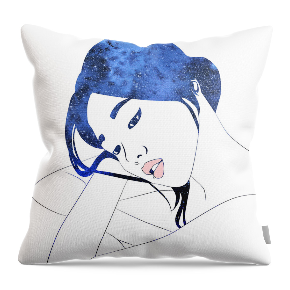 Woman Throw Pillow featuring the digital art By Starlight by Stevyn Llewellyn