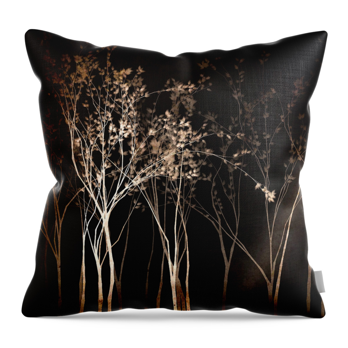 Weeping Willow Throw Pillow featuring the painting By the Light of the Moon by Susan Maxwell Schmidt