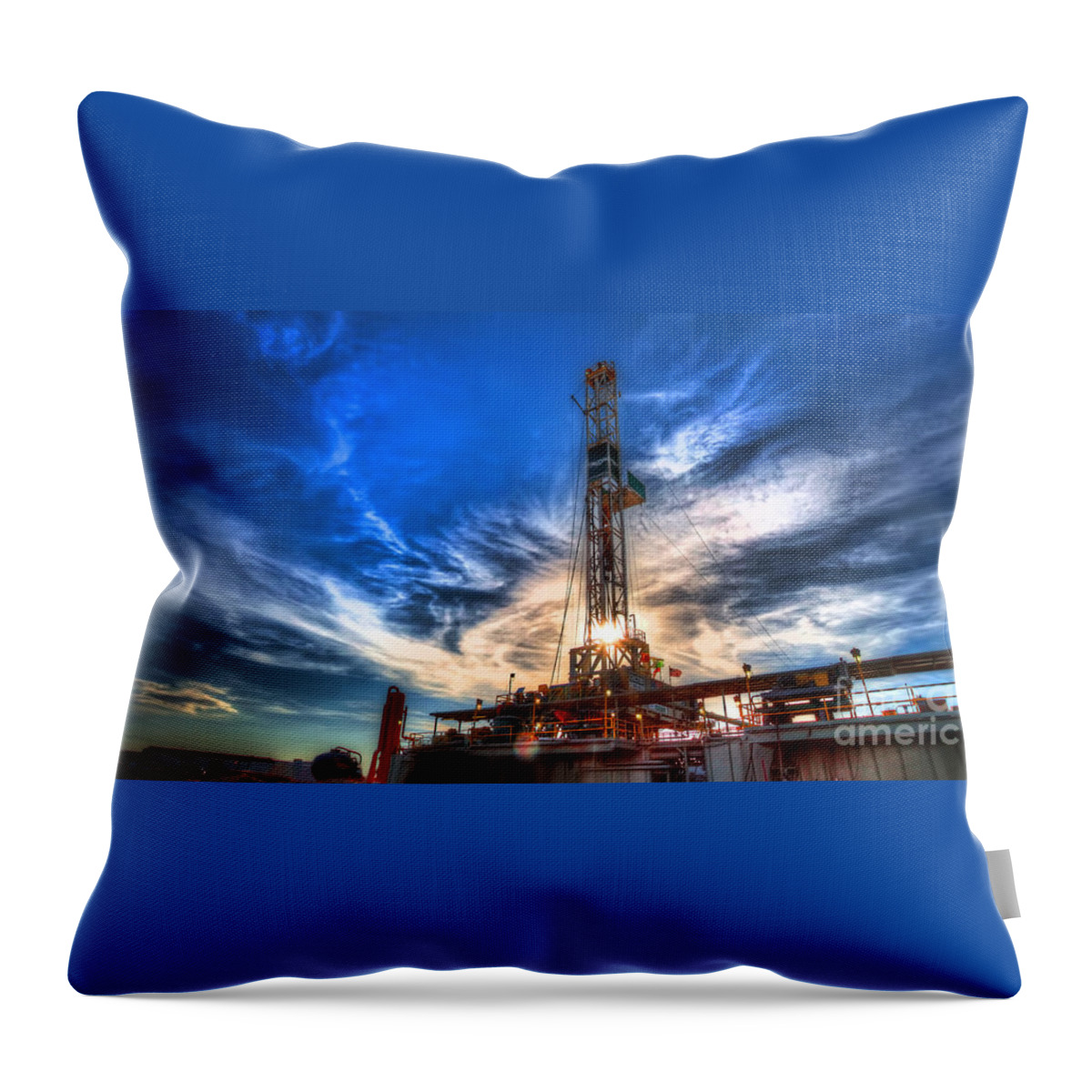 Oil Rig Throw Pillow featuring the photograph Cac001-8 by Cooper Ross