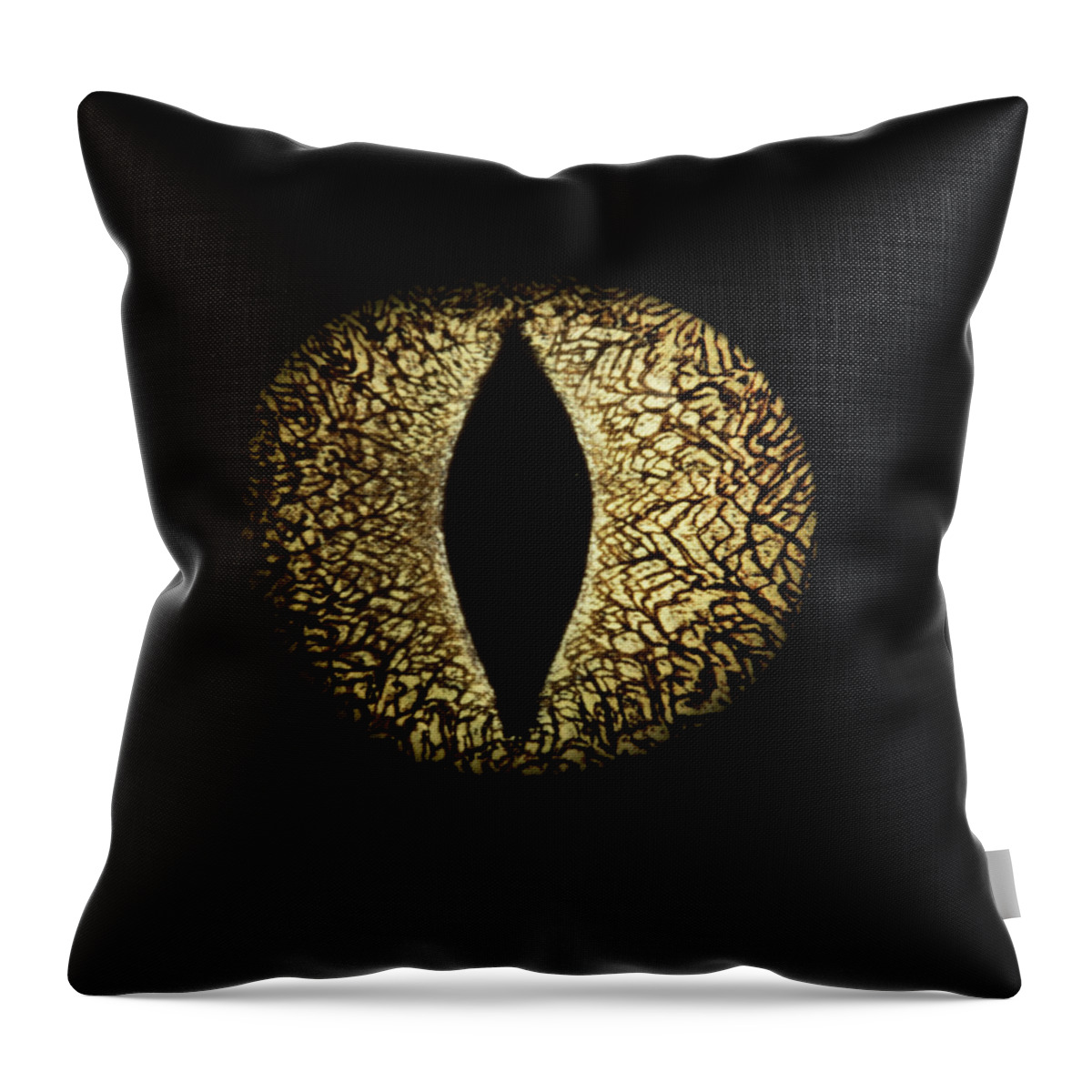 Mystery Throw Pillow featuring the photograph Caiman Crocodiles Eye, Close-up by Jonathan Knowles