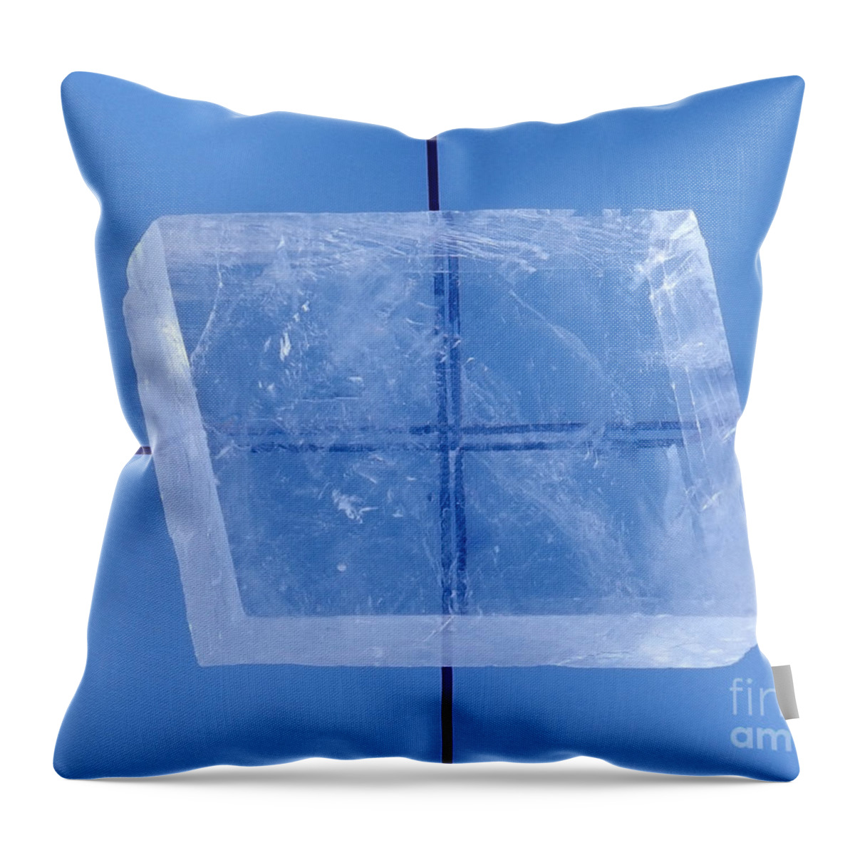 Calcite Throw Pillow featuring the photograph Calcite Birefringence by Hermann Eisenbeiss