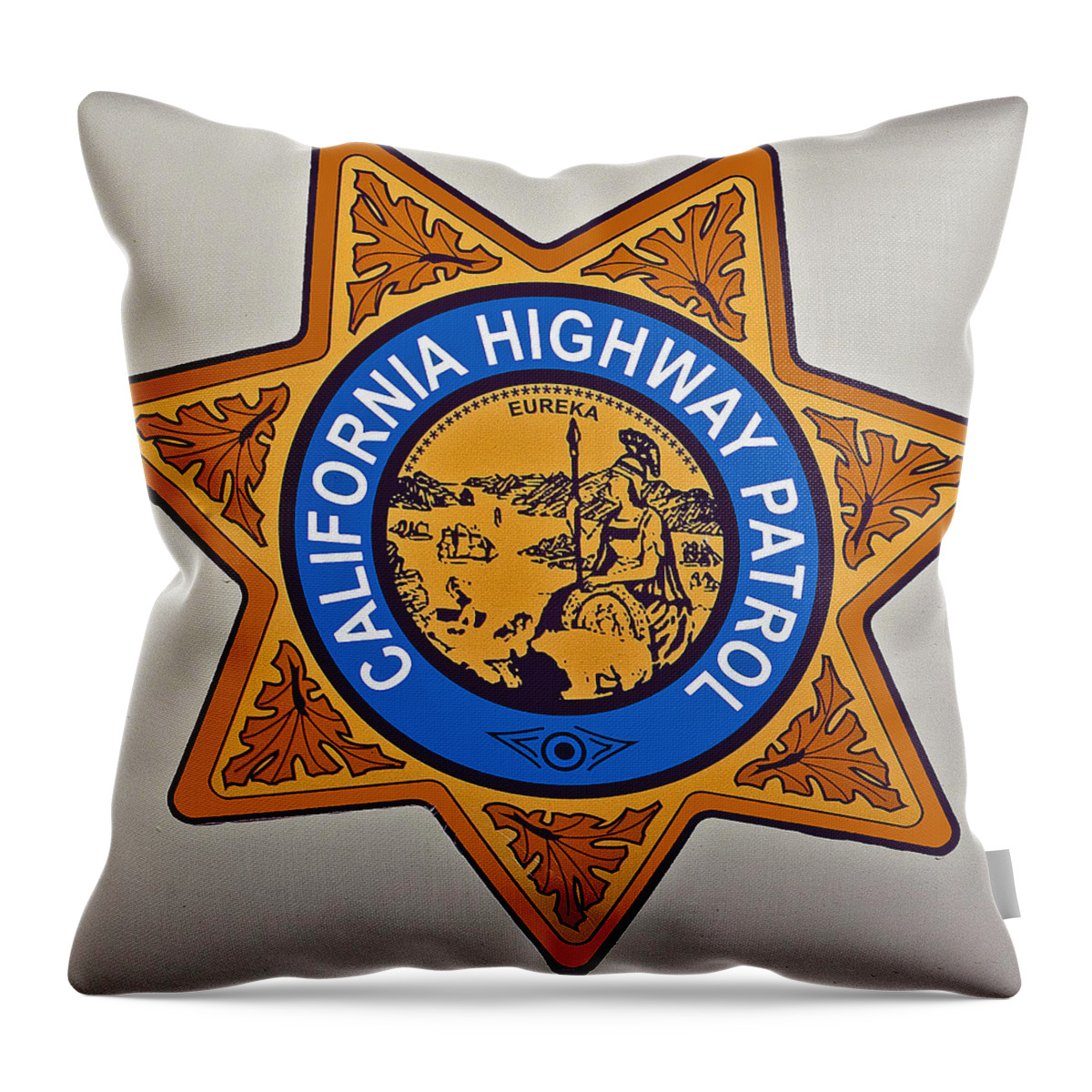 Sign Throw Pillow featuring the photograph California Highway Patrol #1 by Tikvah's Hope