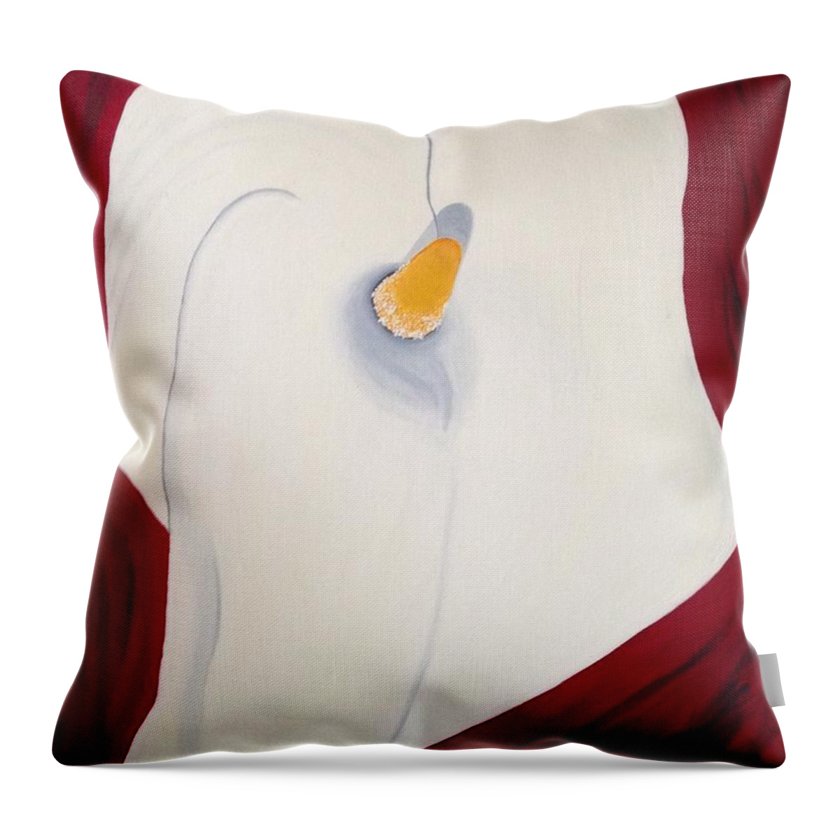 Calla Lily Throw Pillow featuring the painting Calla Lily by Denise Railey