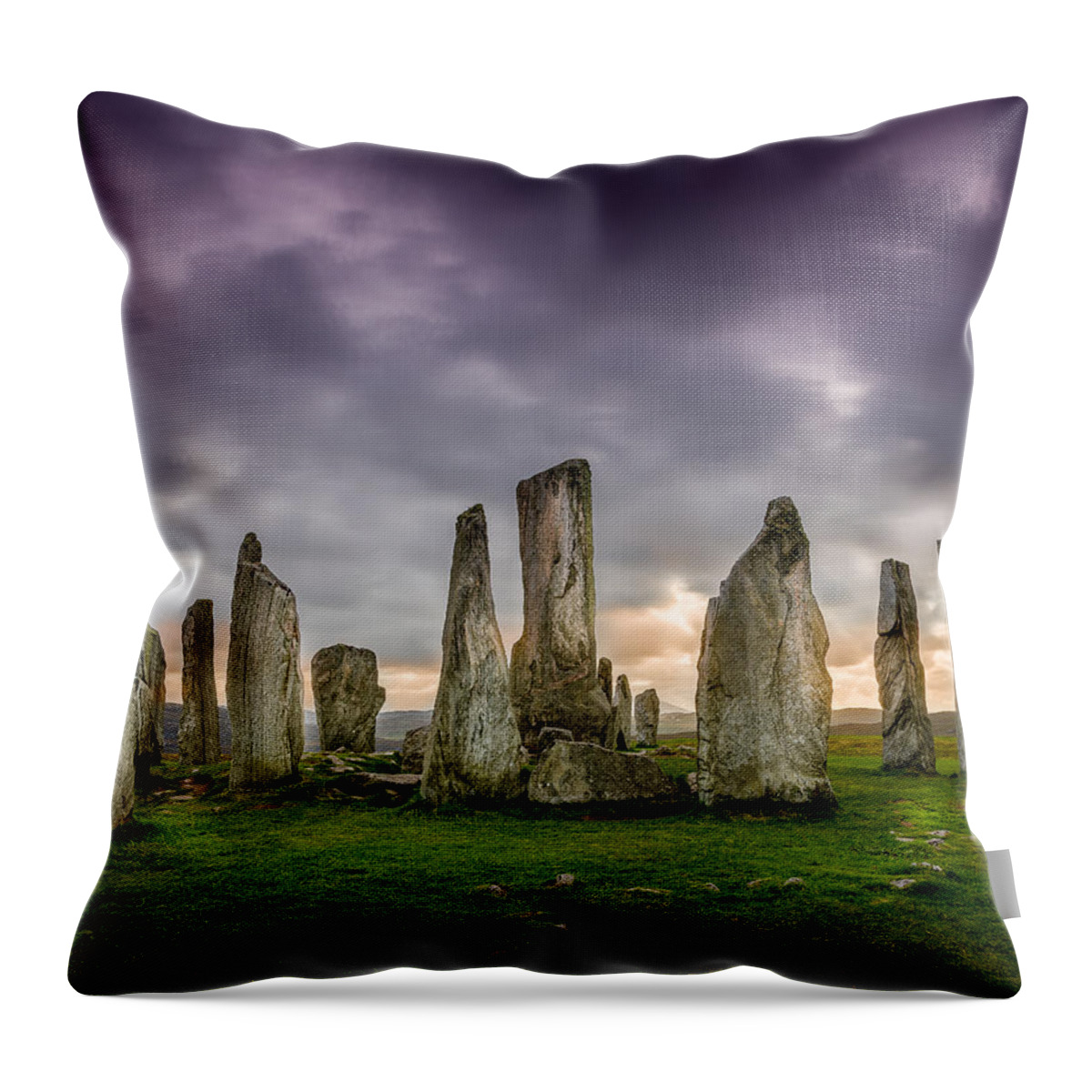 Callanish Throw Pillow featuring the photograph Callanish Stones by Peter OReilly