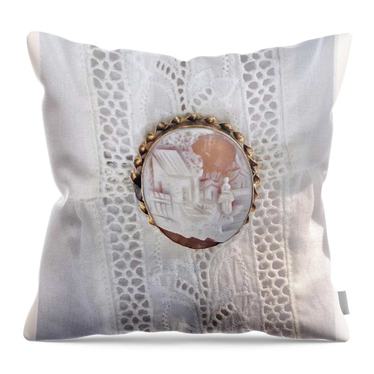 Cameo Lace Throw Pillow featuring the photograph Cameo Lace by Susan Garren