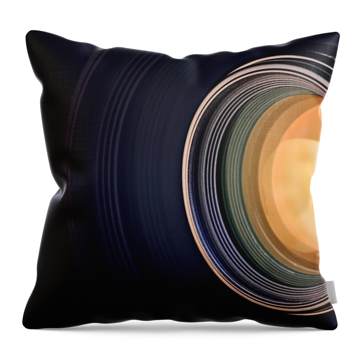 Lens Throw Pillow featuring the photograph Camera lens background by Johan Swanepoel