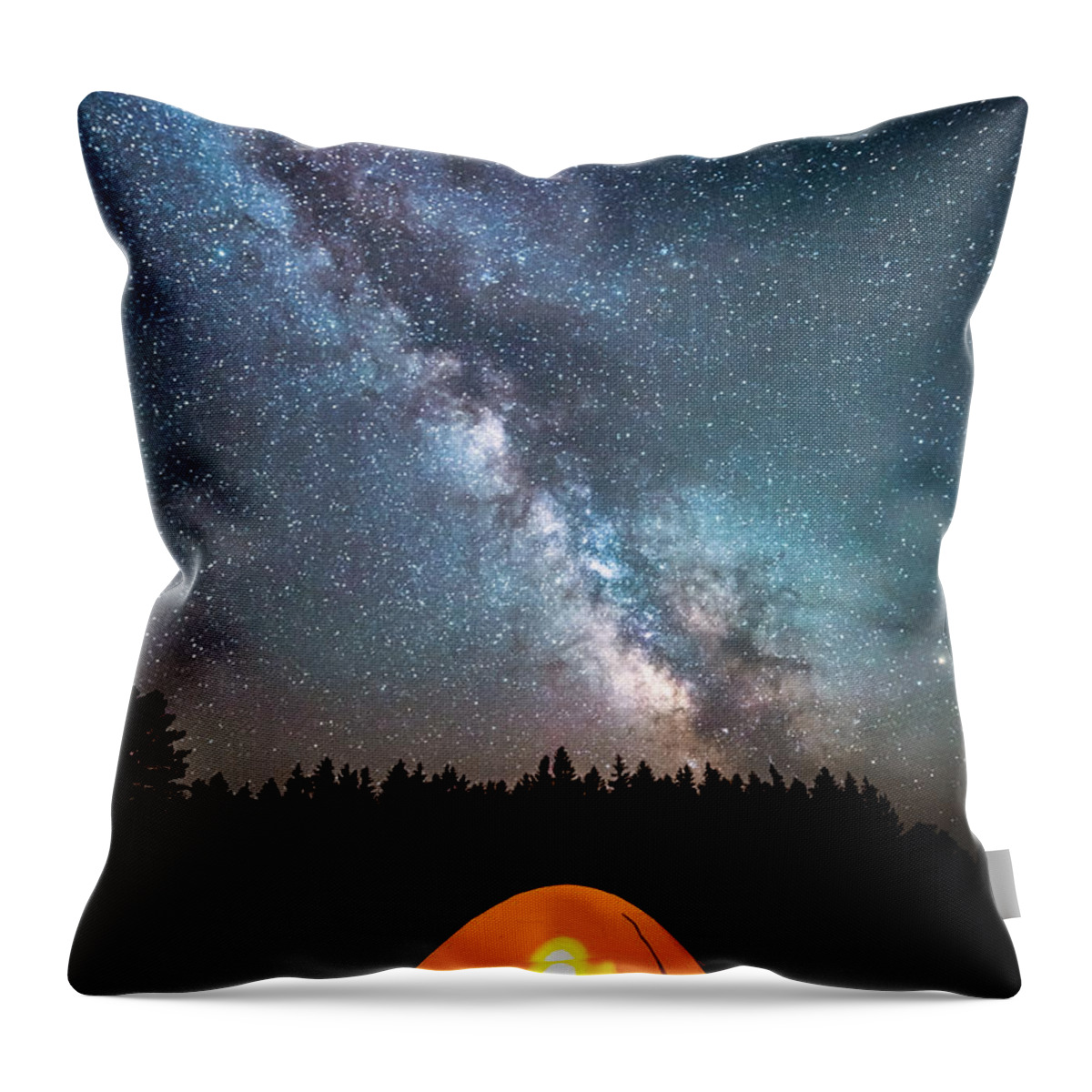 Camping Under The Stars Throw Pillow featuring the photograph Camping Under The Stars by Michael Ver Sprill
