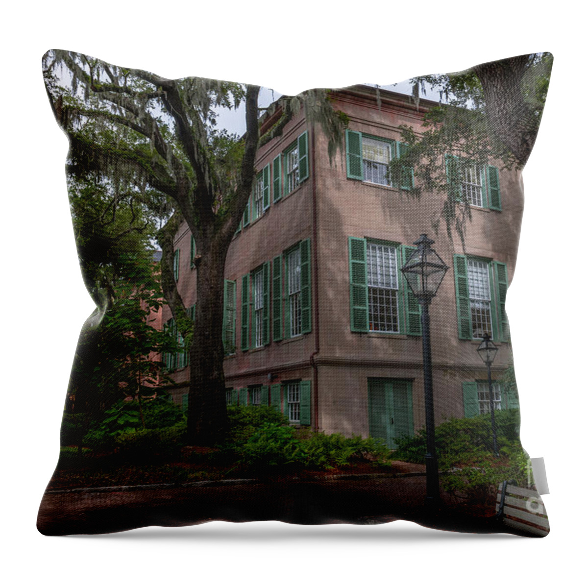 College Of Charleston Throw Pillow featuring the photograph Campus Walk by Dale Powell