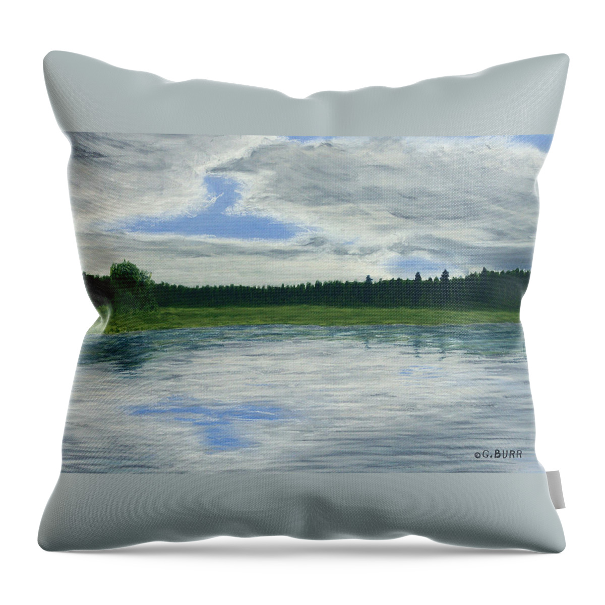 Canada Throw Pillow featuring the pastel Canadian Serenity by George Burr