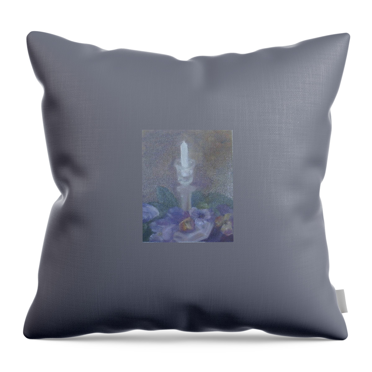 Candle Throw Pillow featuring the painting Candle by Sheila Mashaw