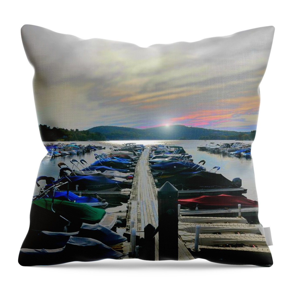 Landscape Throw Pillow featuring the photograph Candlewood Lake by Diana Angstadt